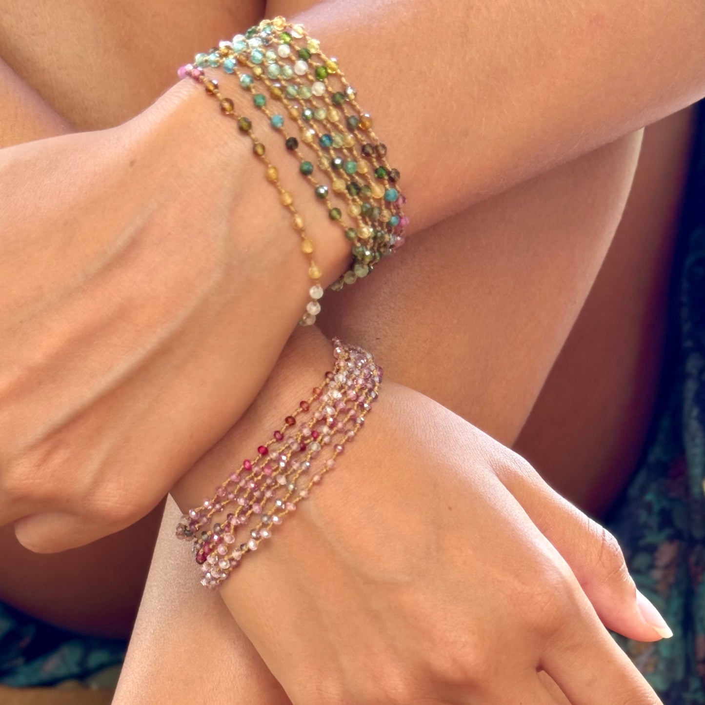 Tiny Multi-Tourmaline Long Lei