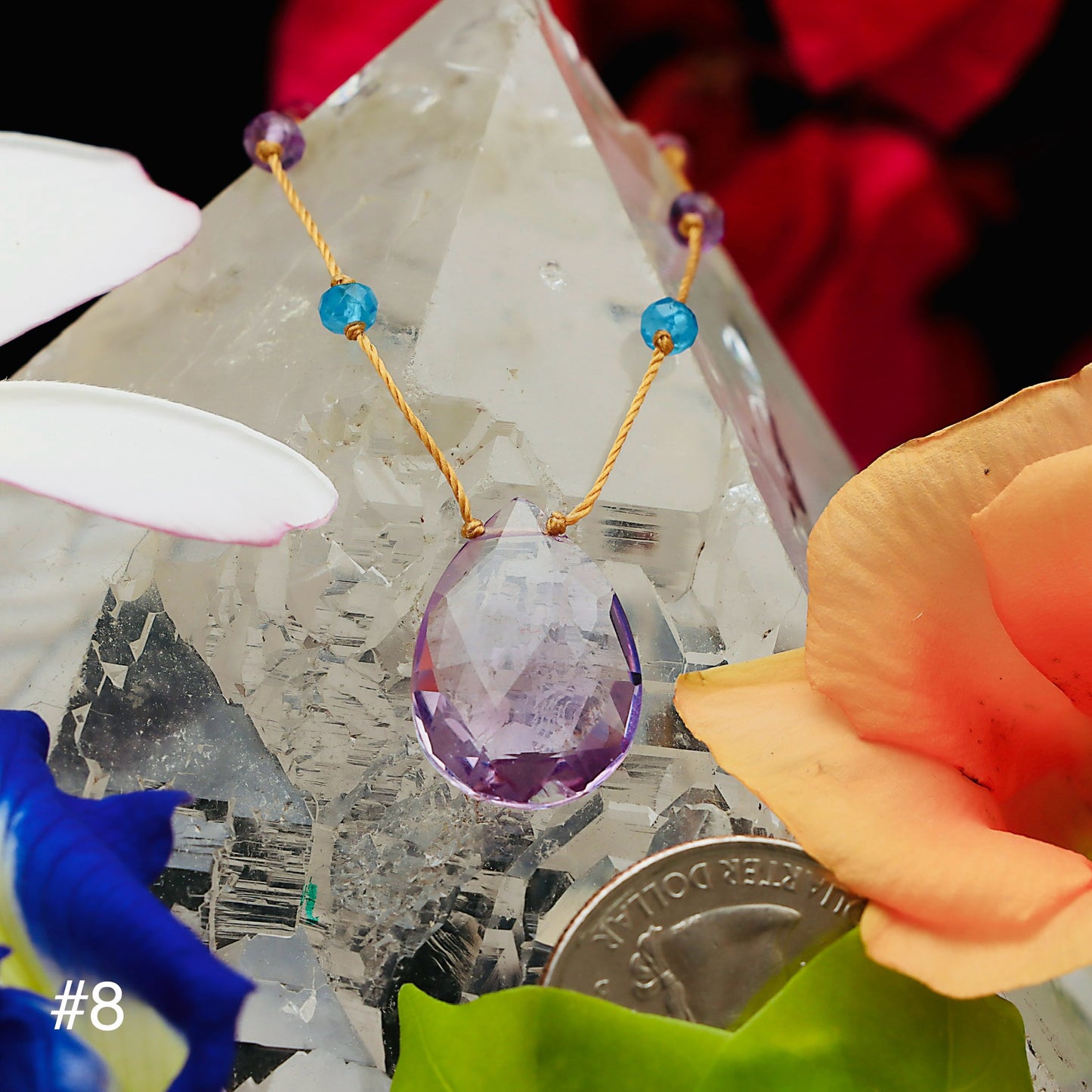 Lavender Amethyst Rainbow Drop