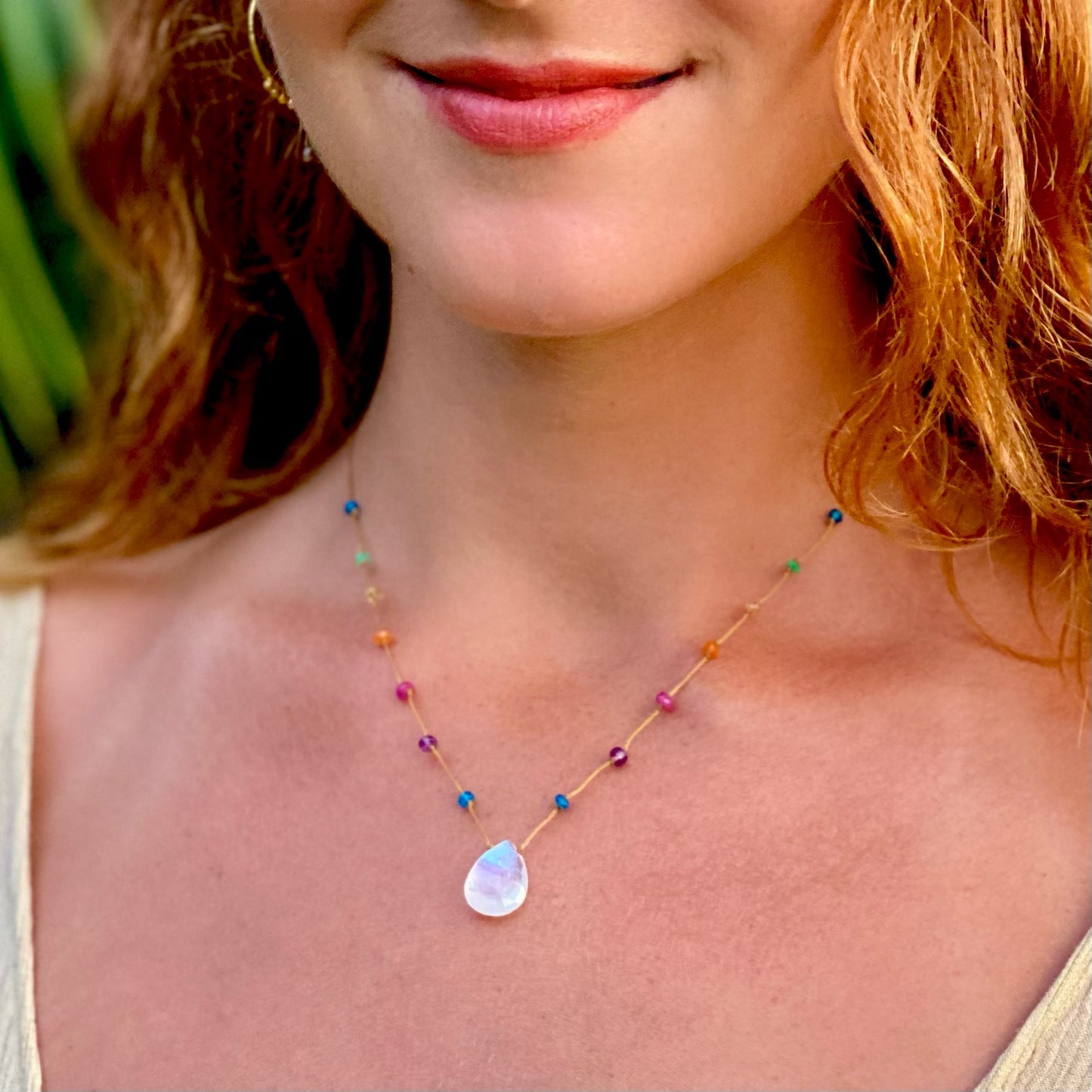 Moonstone Rainbow Drop