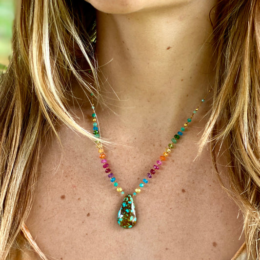 Turquoise with Gold & Amazonite Rainbow Mana