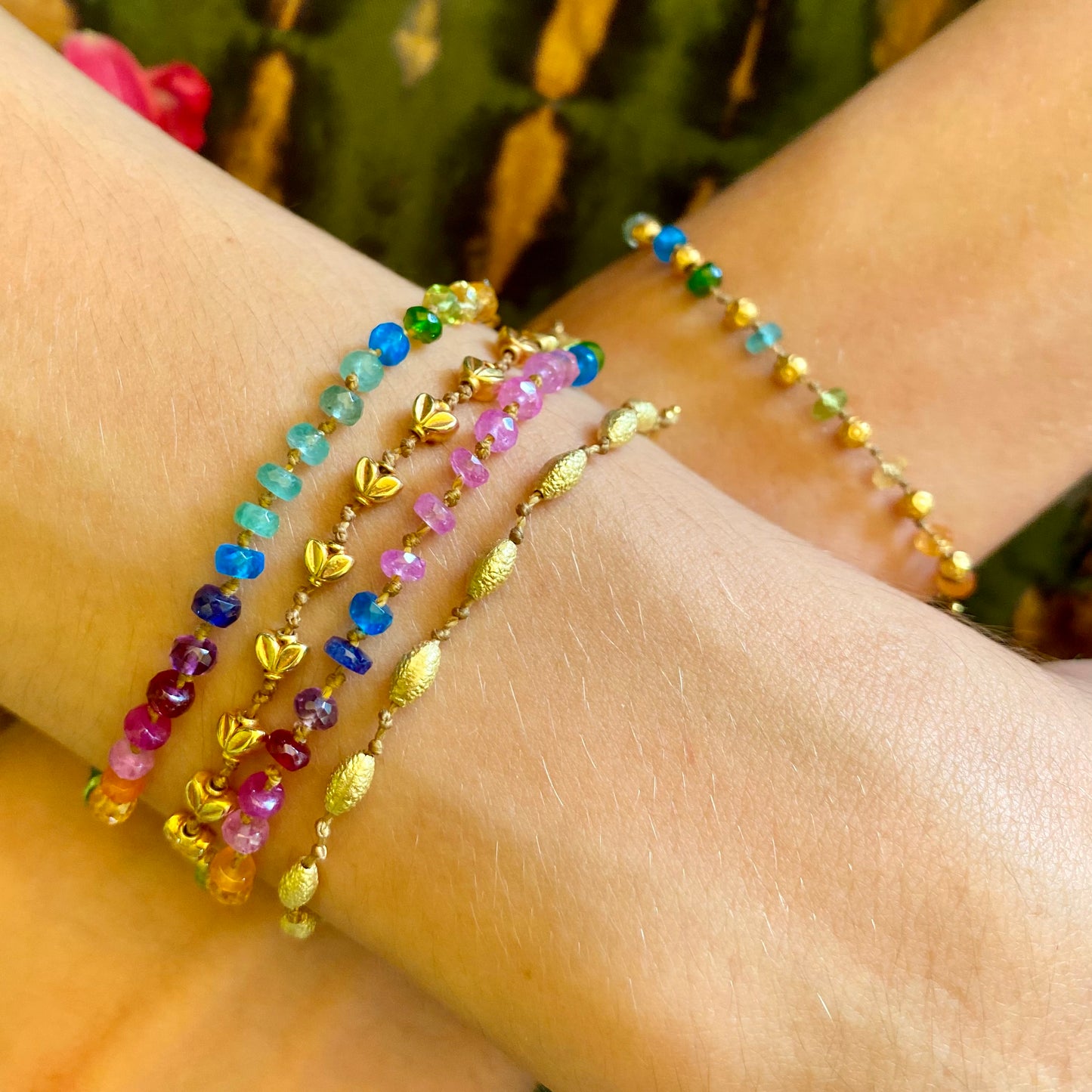 Pink Sapphire Rainbow Bracelet
