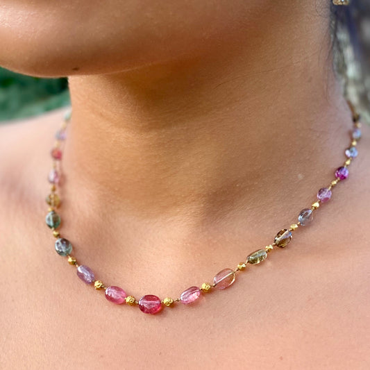 Smooth Tourmaline Ovals & Gold