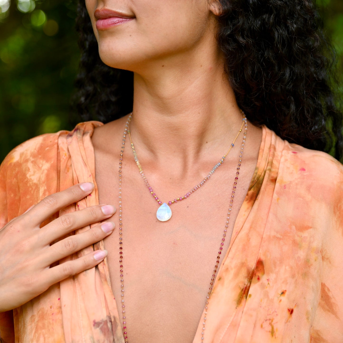 Moonstone & Gold with Pastel Sapphires Mana