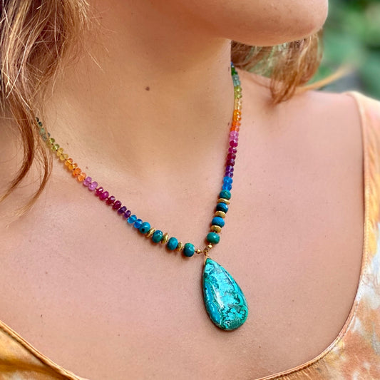 Chrysocolla Malachite with Opalina & Gold Rainbow Mana