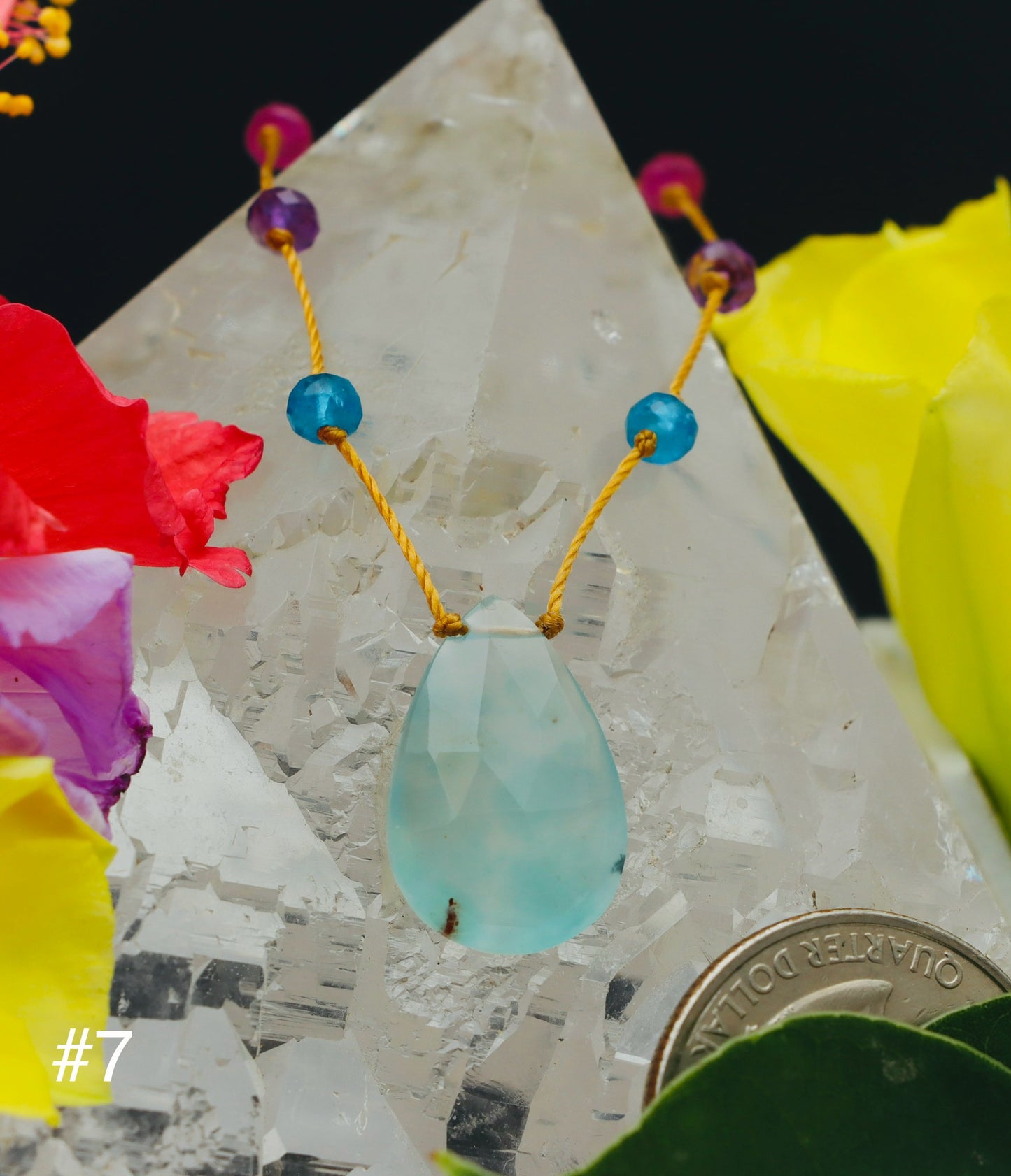 Aqua Chalcedony Rainbow Drop