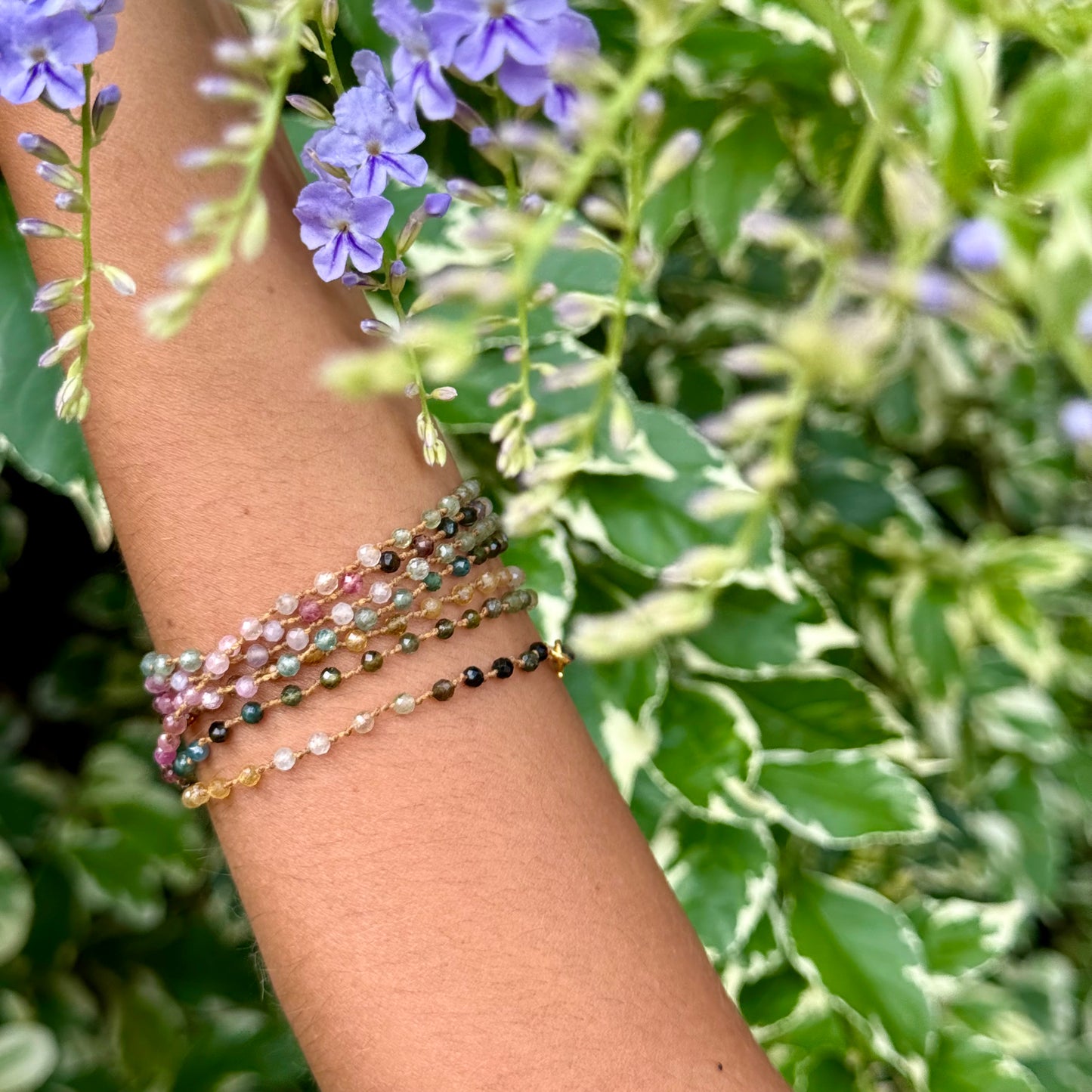 Tiny Multi-Tourmaline Long Lei