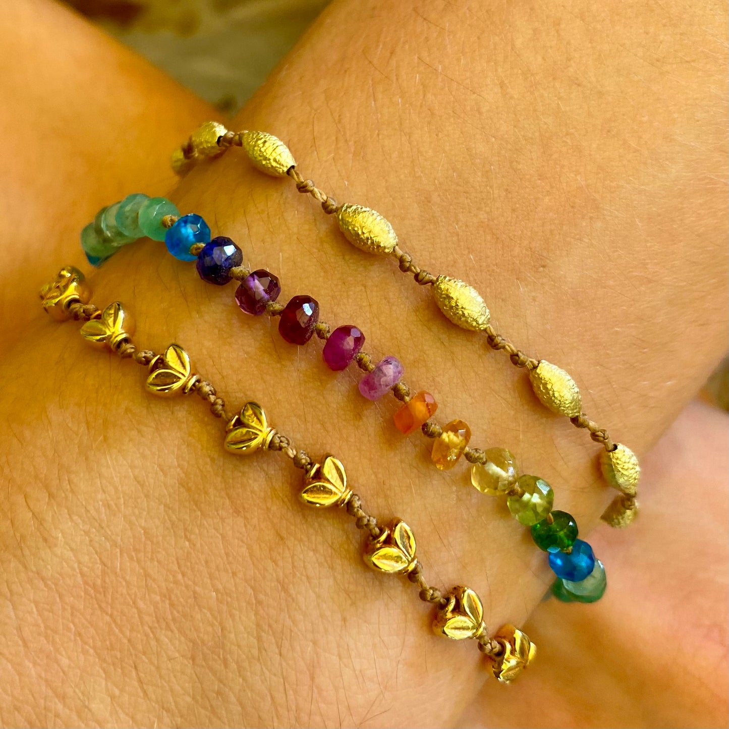 Zambian Emerald Rainbow Bracelet