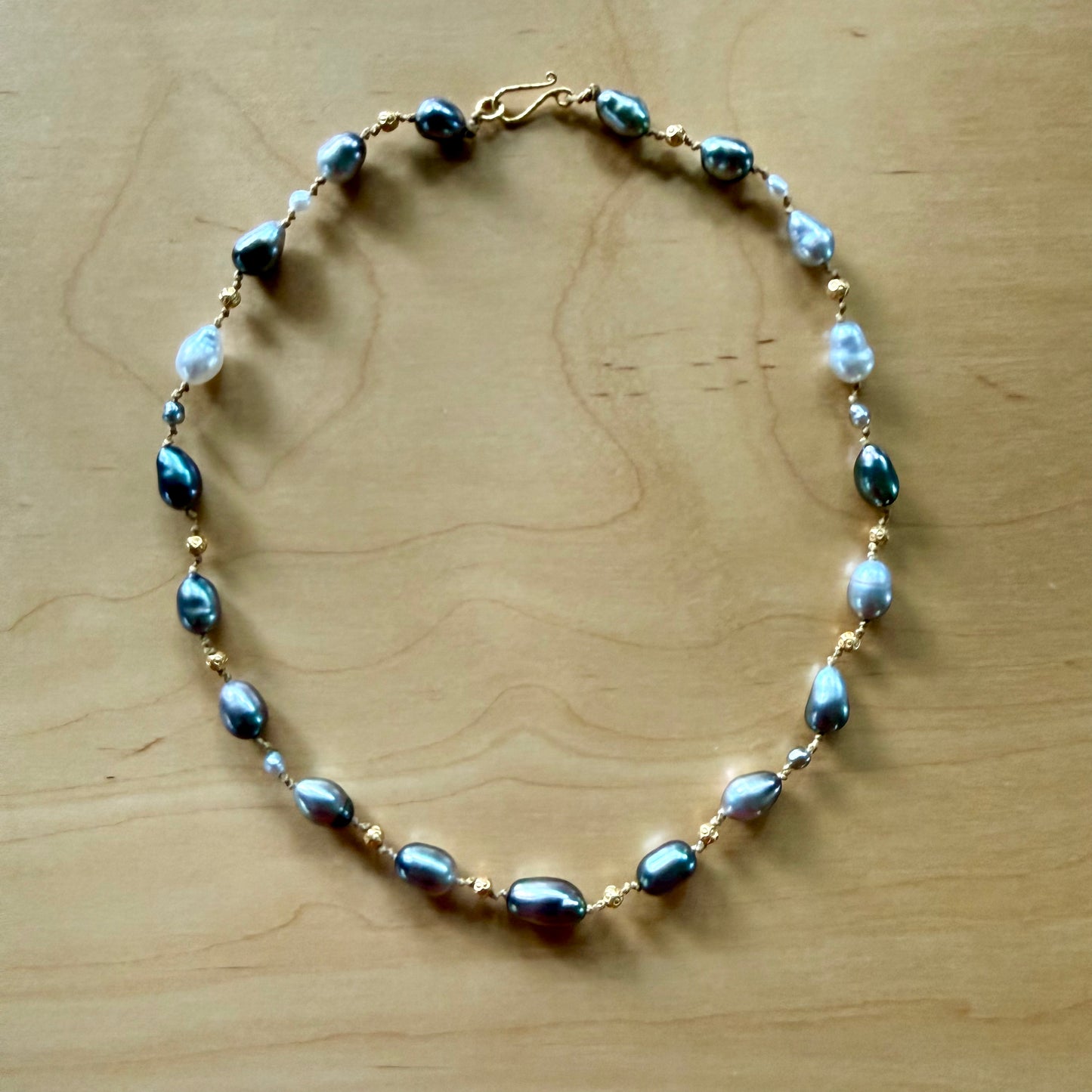 Tahitian Keshi Ovals & Gold