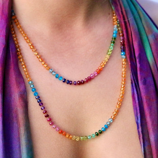 Mandarin Garnet Rainbow Lei