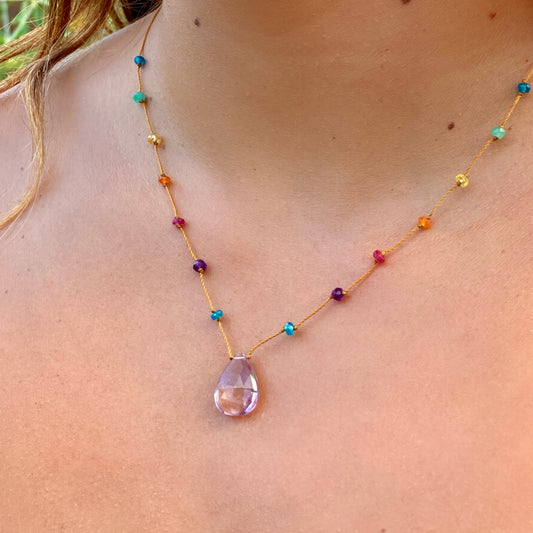 Lavender Amethyst Rainbow Drop