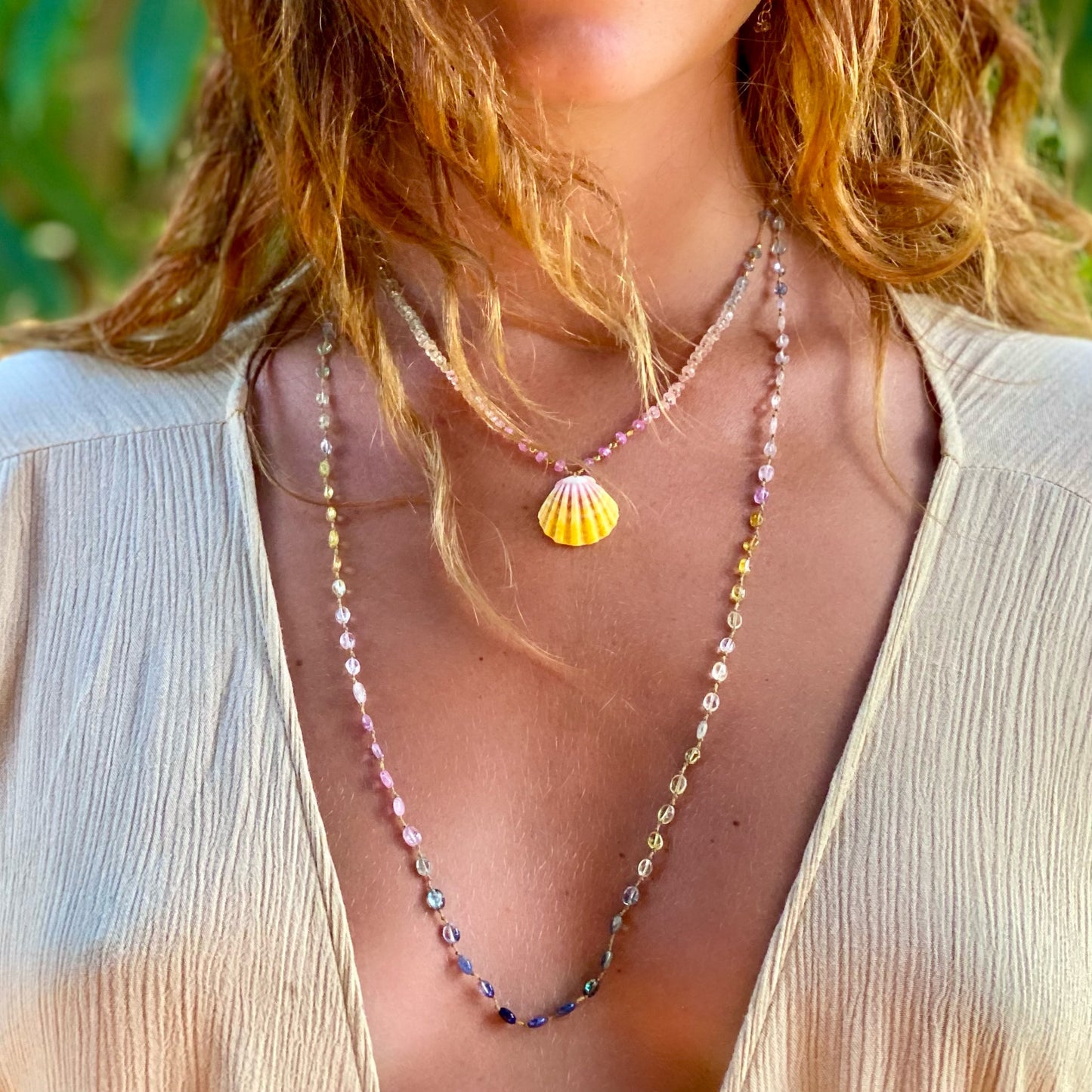 Pastel Sapphire Smooth Oval Lei