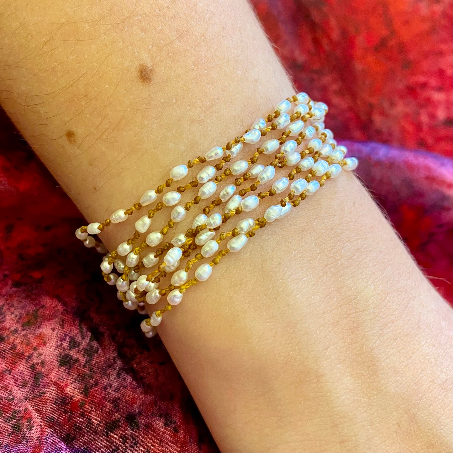 Tiny Freshwater Pearl Long Lei