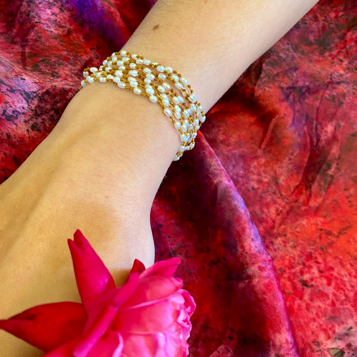 Tiny Freshwater Pearl Long Lei