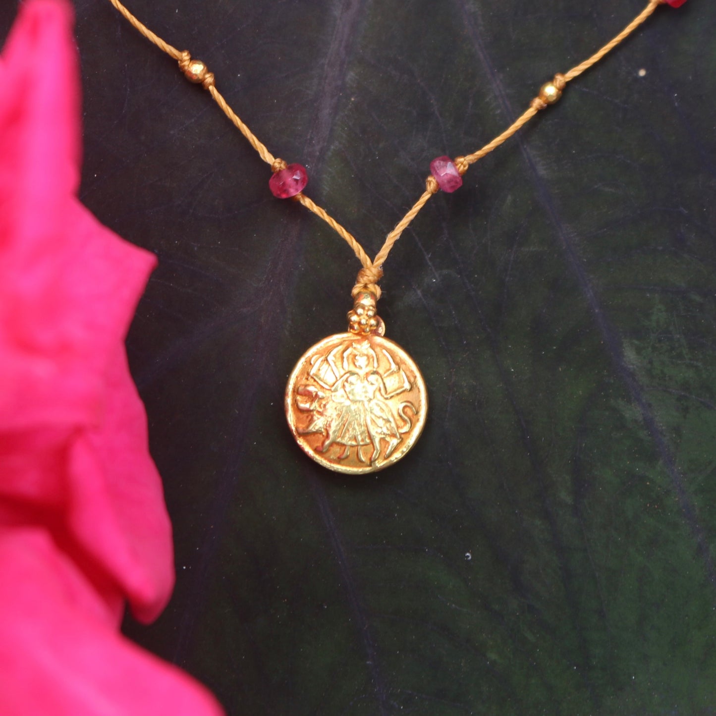 Gold Ganesha with Ruby