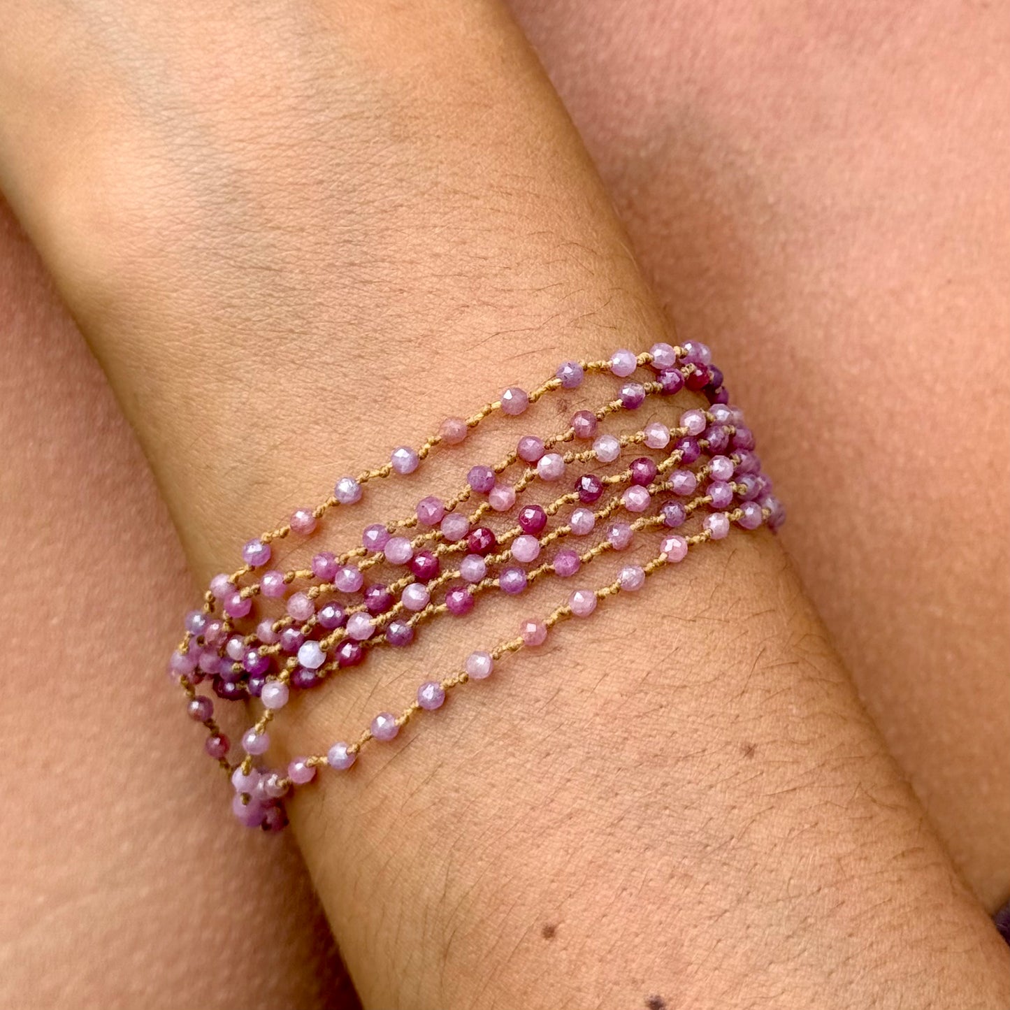 Tiny Shaded Ruby Long Lei