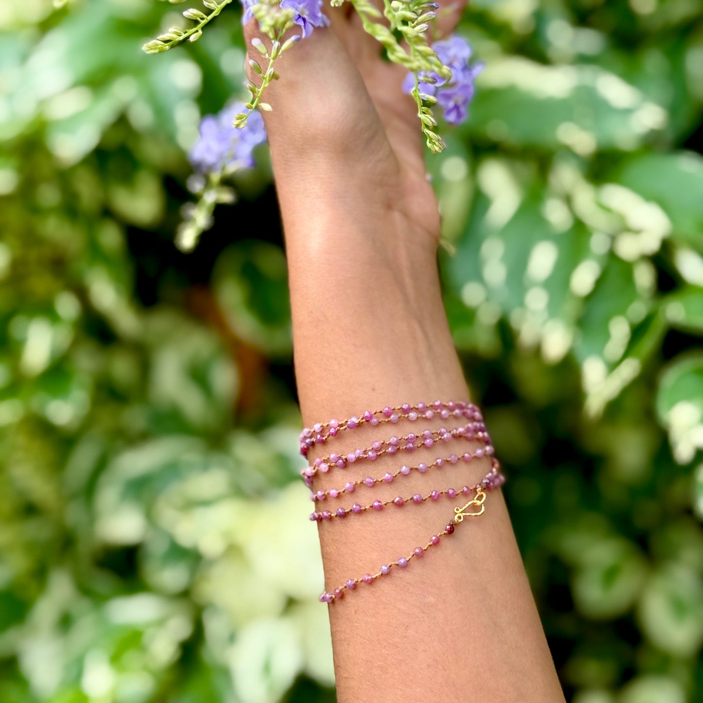 Tiny Shaded Ruby Long Lei