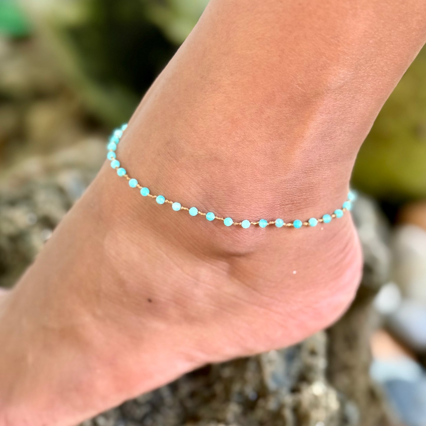 Aqua Amazonite Anklet
