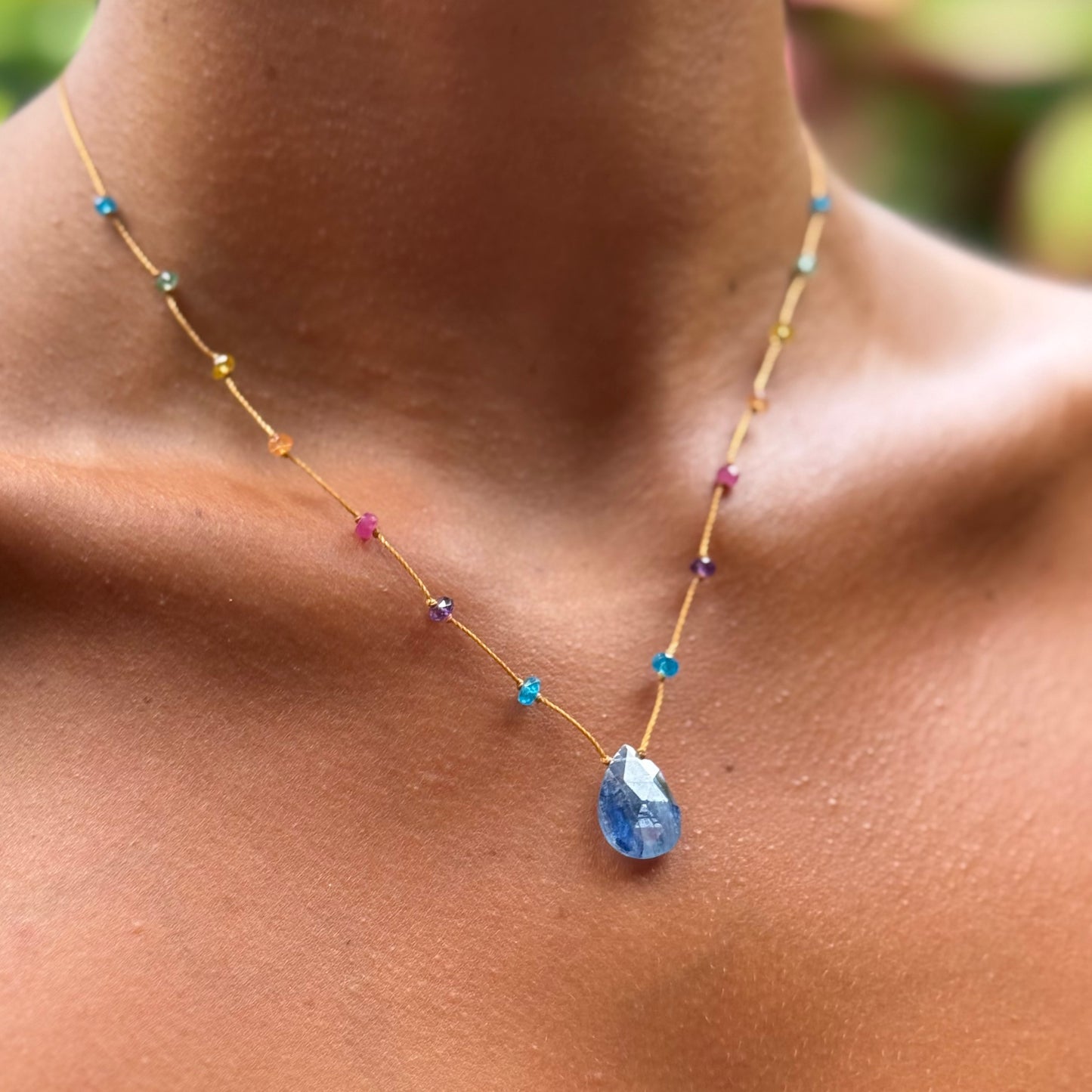 Blue Kyanite Rainbow Drop