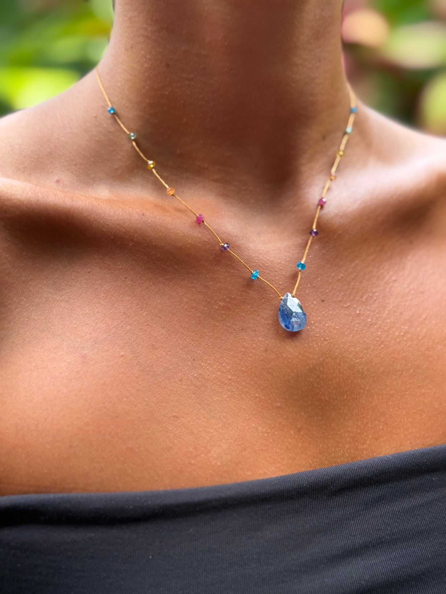 Blue Kyanite Rainbow Drop