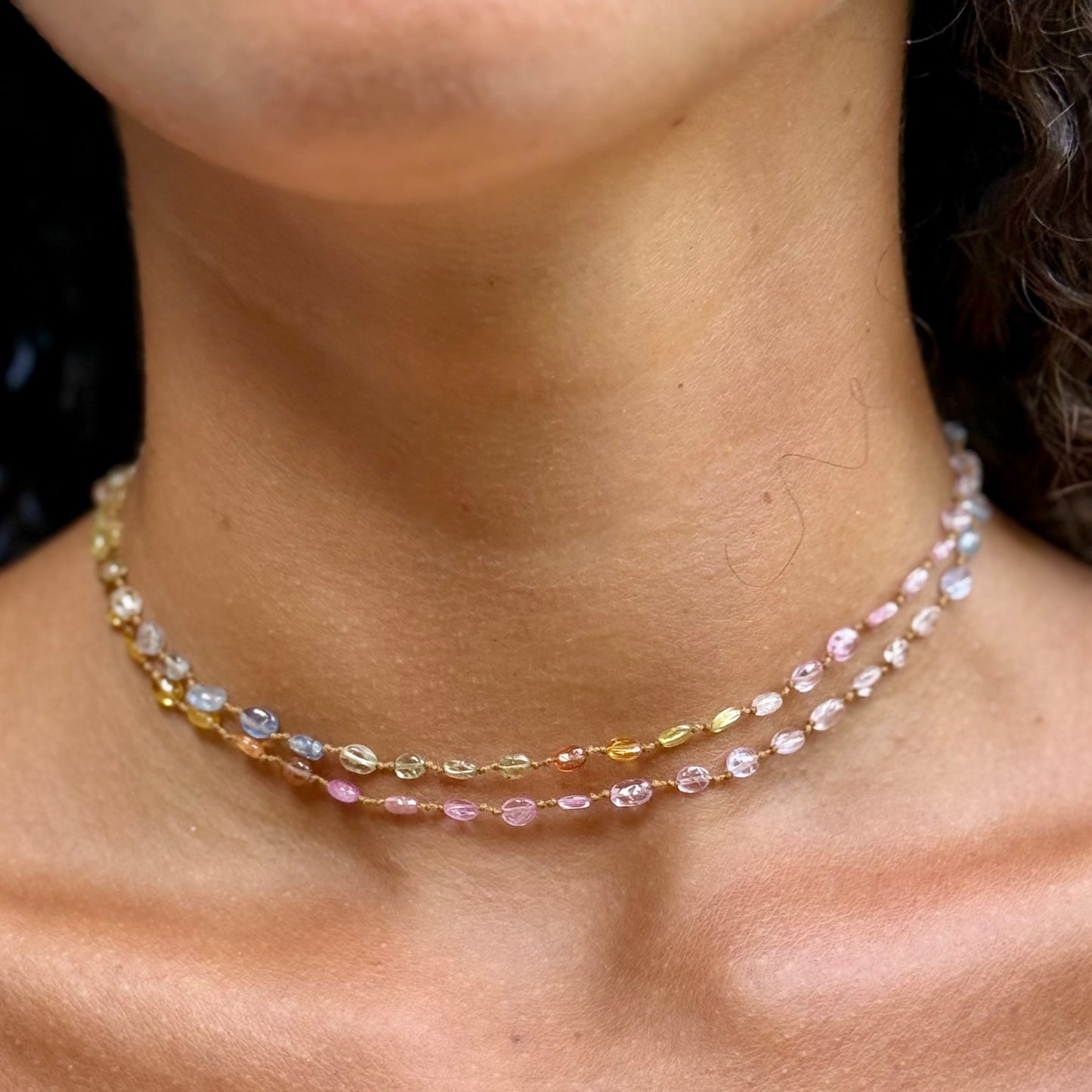 Pastel Sapphire Smooth Oval Lei