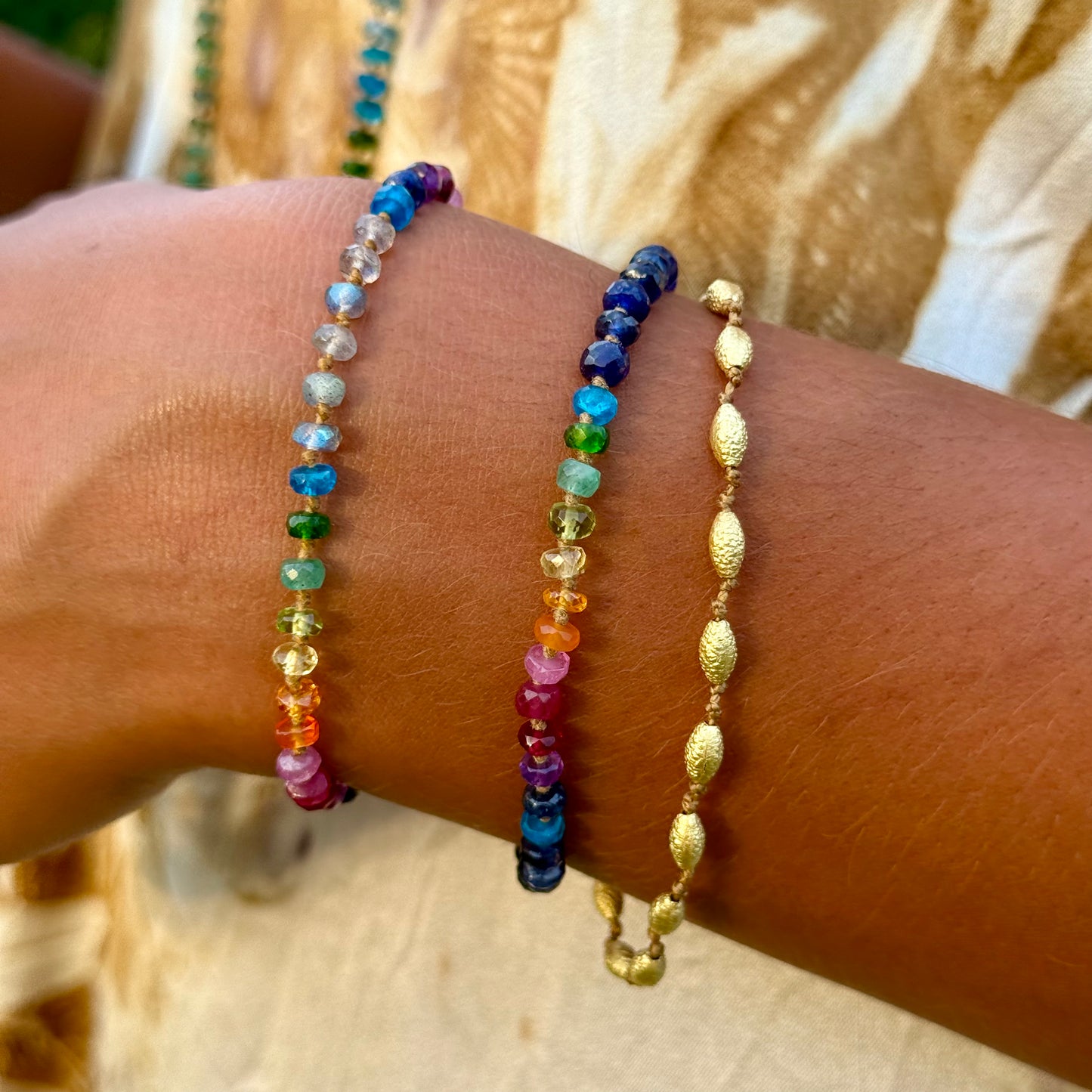 Textured Ovals Gold Bracelet