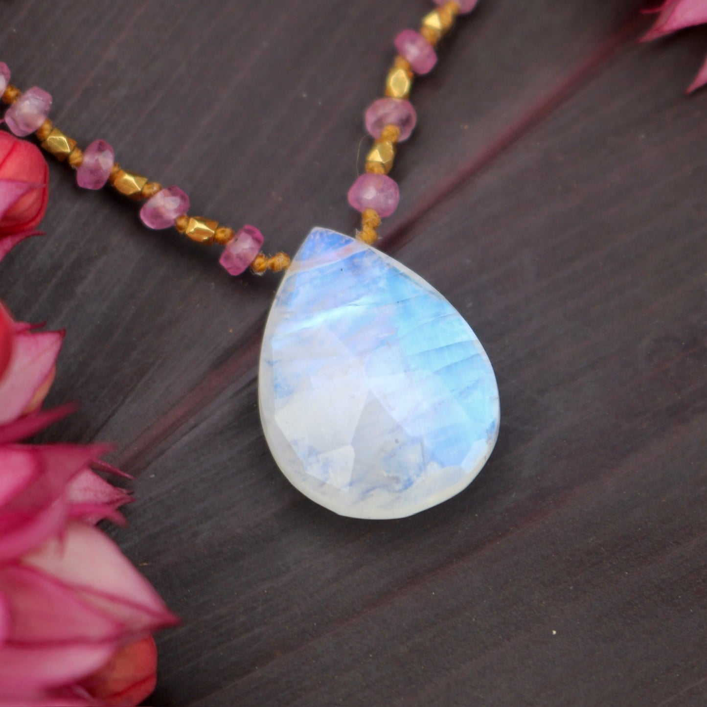 Moonstone & Gold with Pastel Sapphires Mana