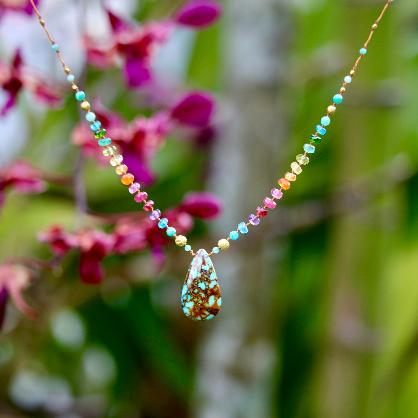 Turquoise with Gold & Amazonite Rainbow Mana
