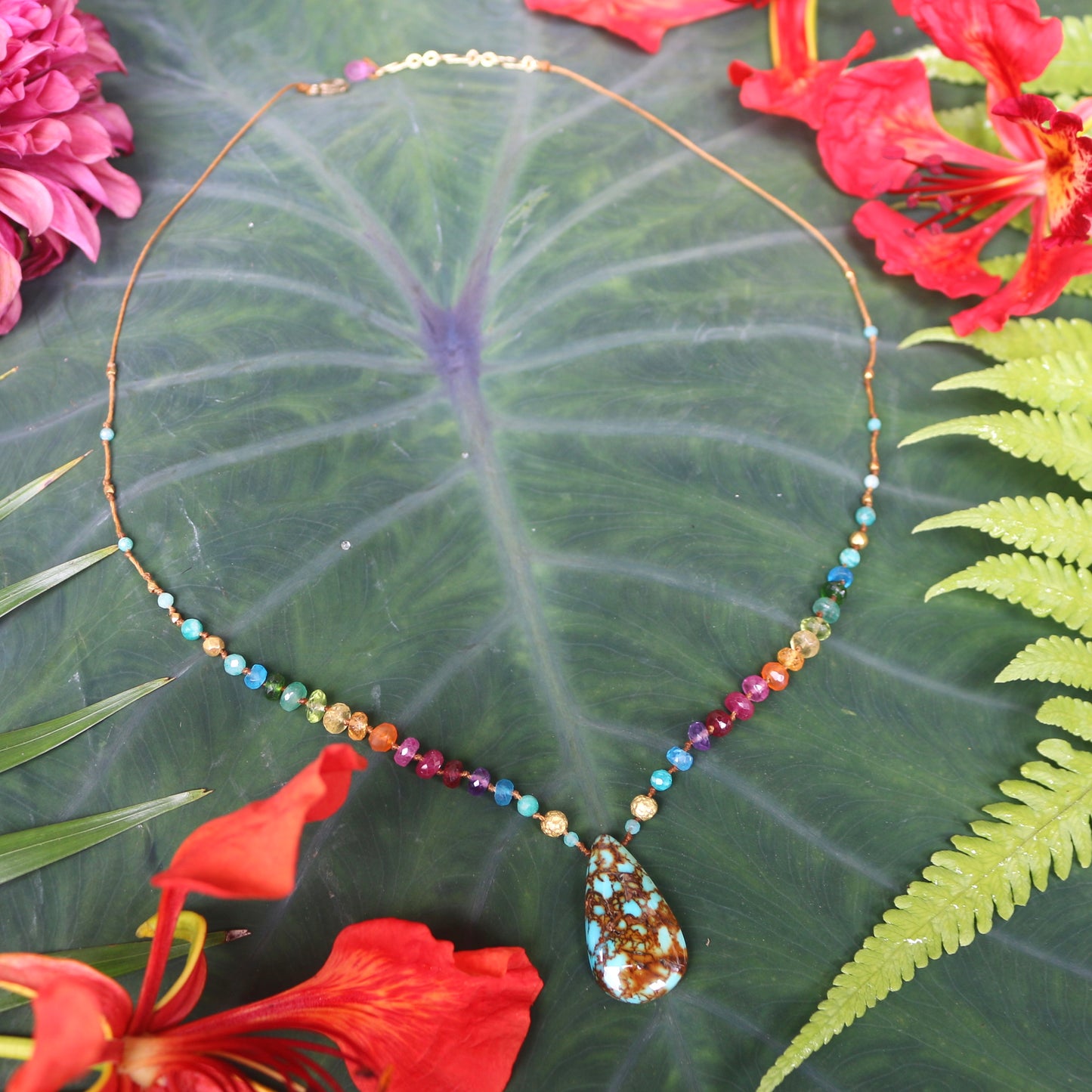 Turquoise with Gold & Amazonite Rainbow Mana