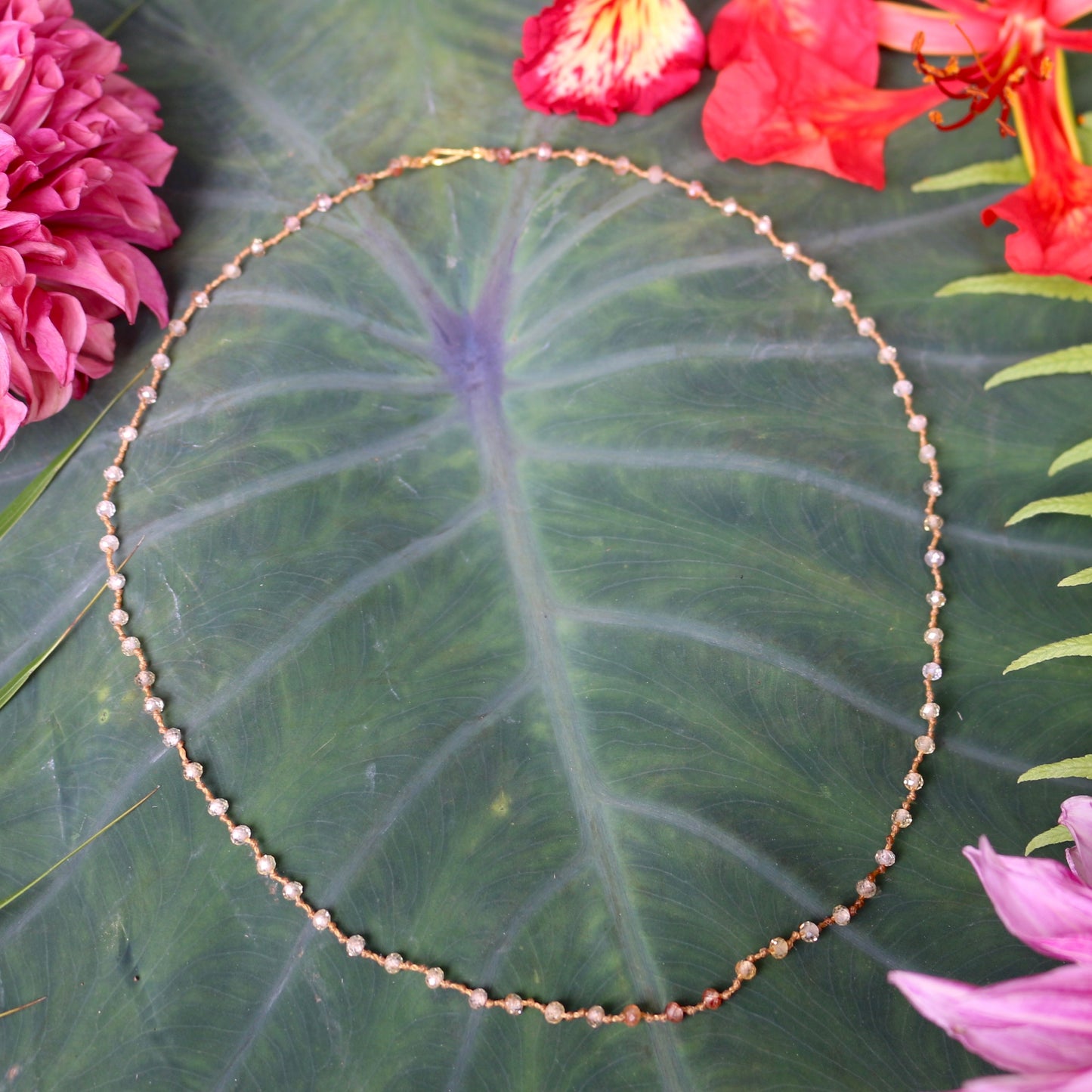 Tiny Golden Zircon Lei