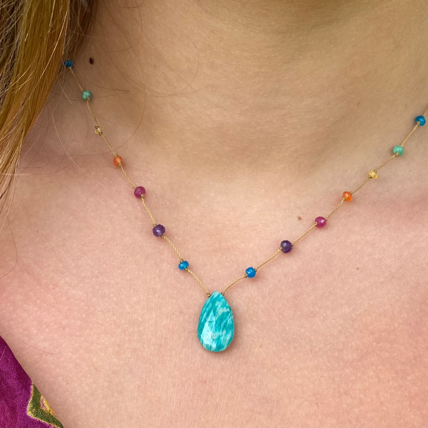 Amazonite Rainbow Drop