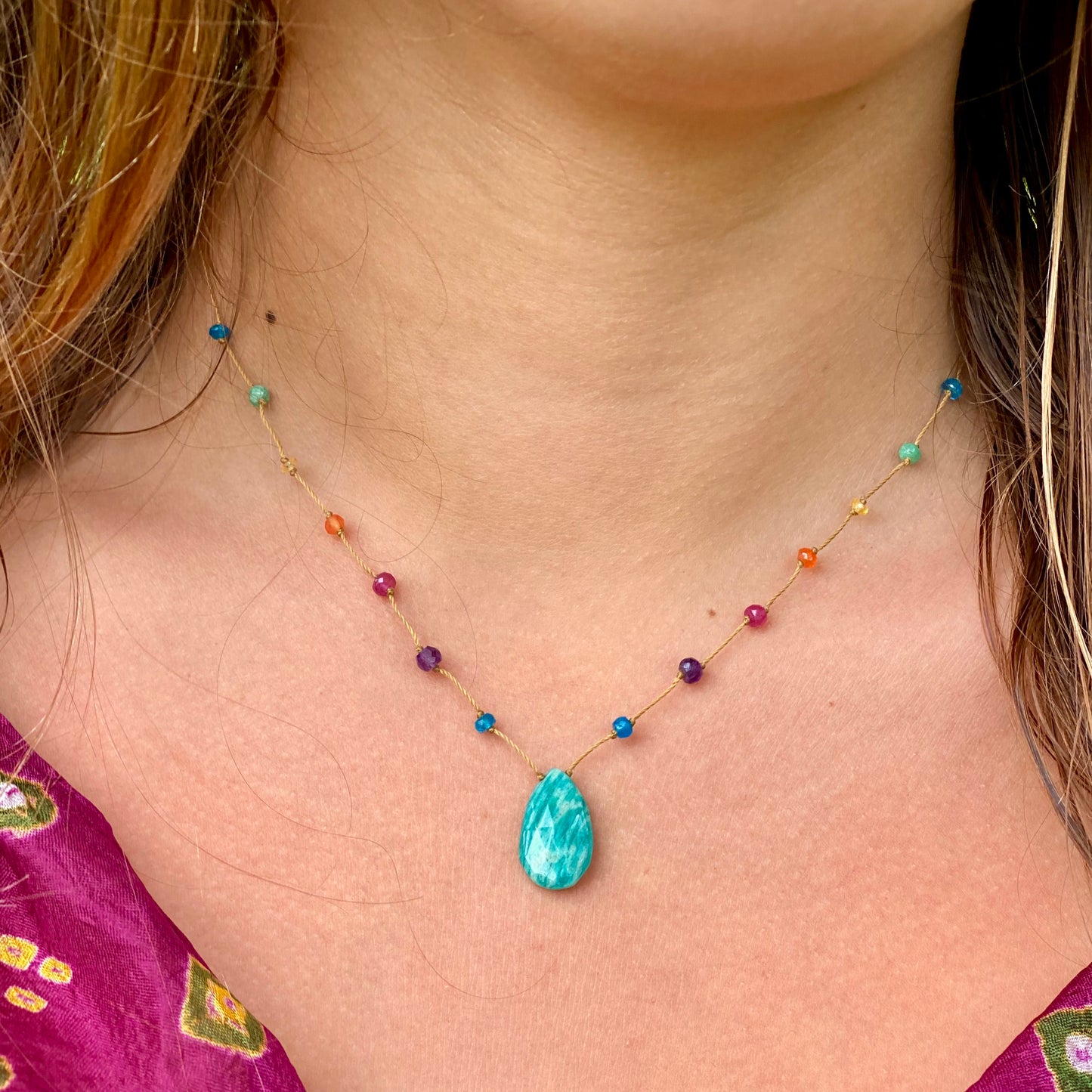 Amazonite Rainbow Drop
