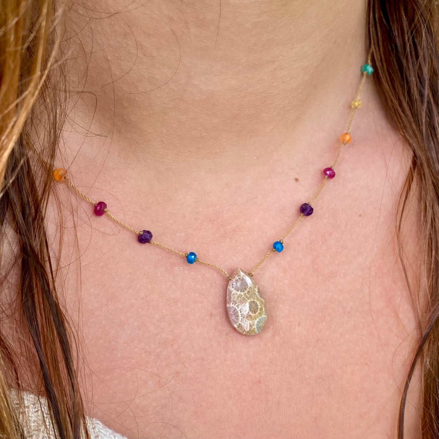 Flower Jasper Rainbow Drop