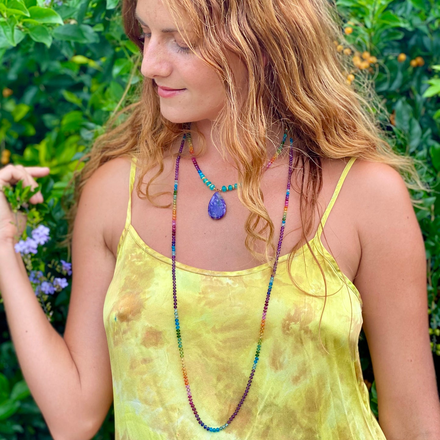 Chariote with Amazonite & Gold Rainbow Mana