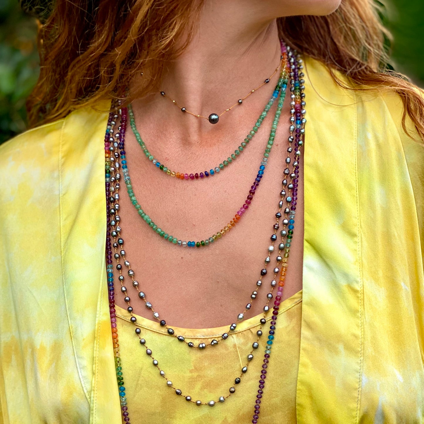 Floating Tahitian Black Pearl Choker Alohi
