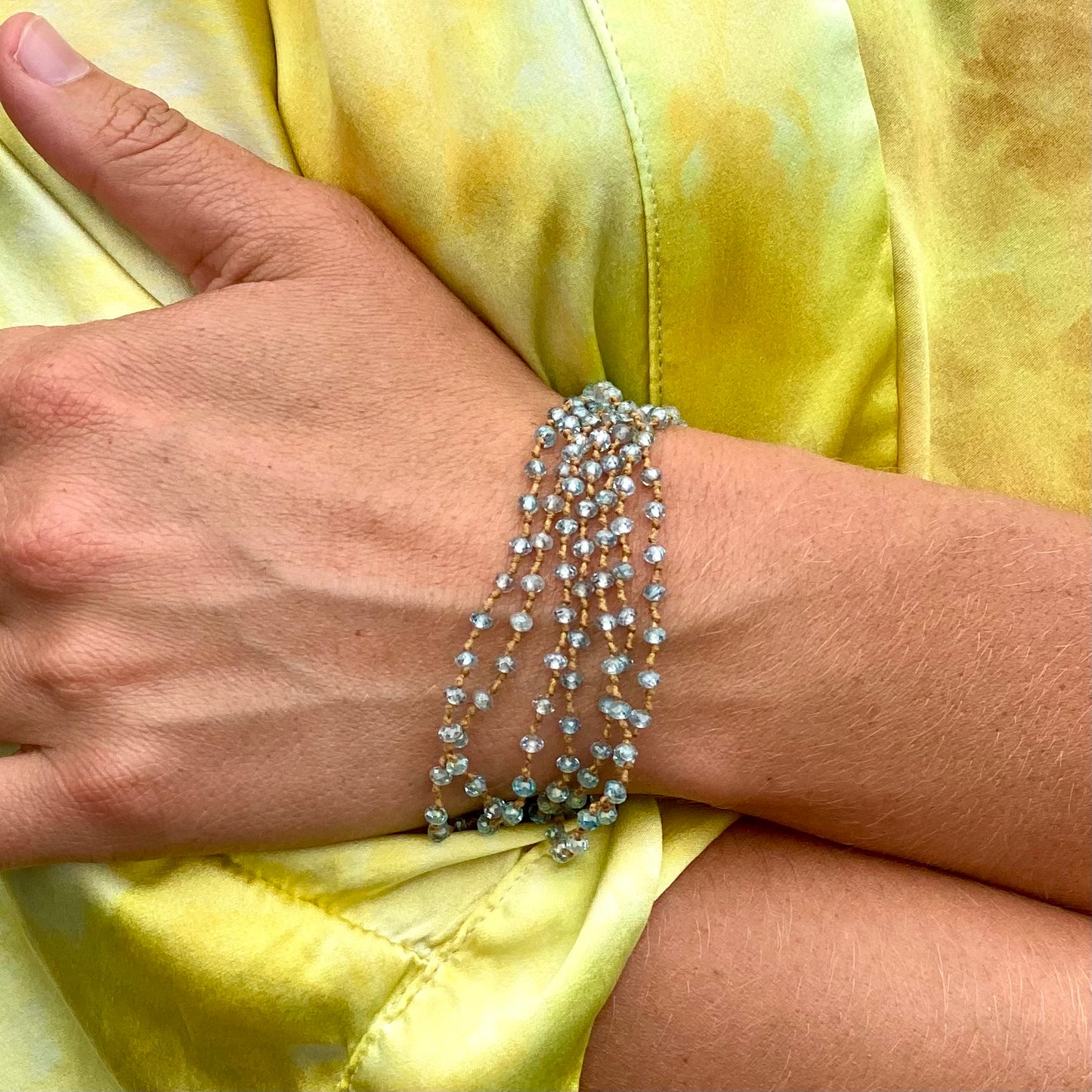 Tiny Blue Zircon Long Lei