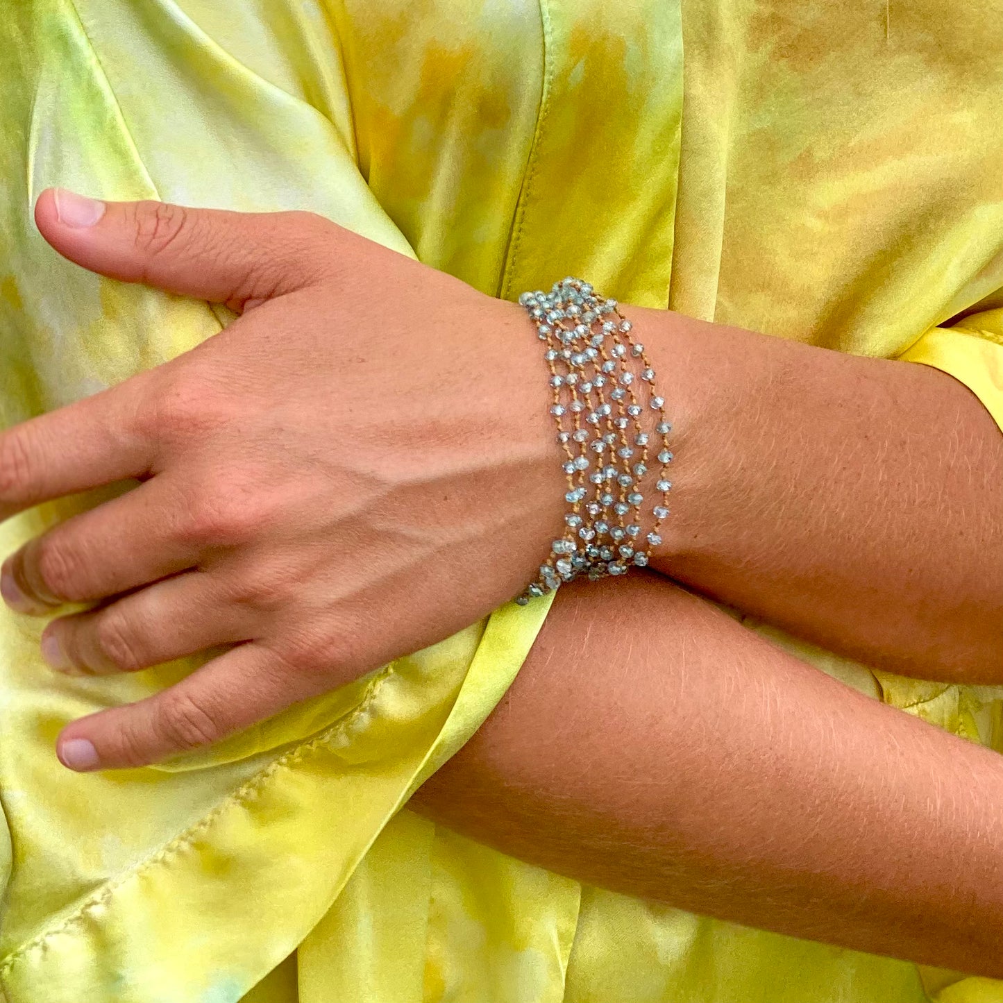 Tiny Blue Zircon Long Lei