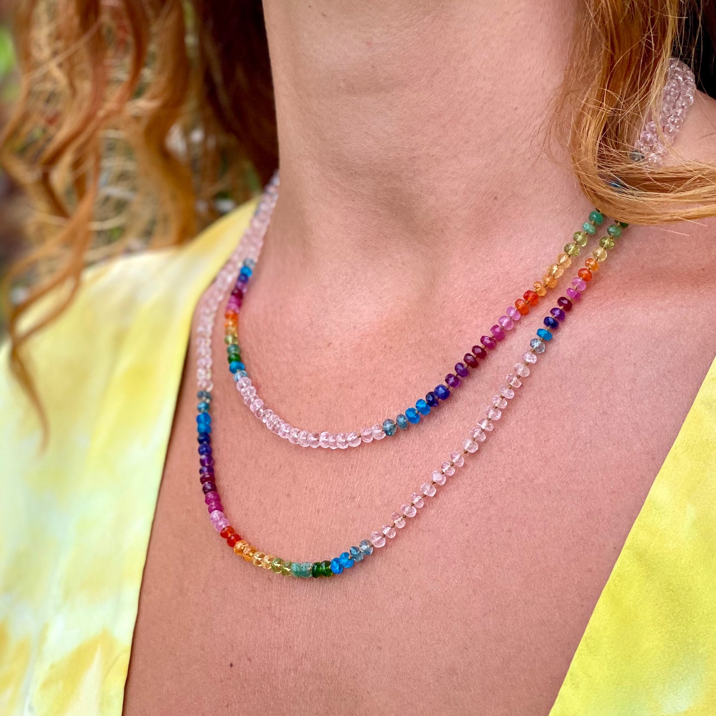 Morganite Rainbow Lei