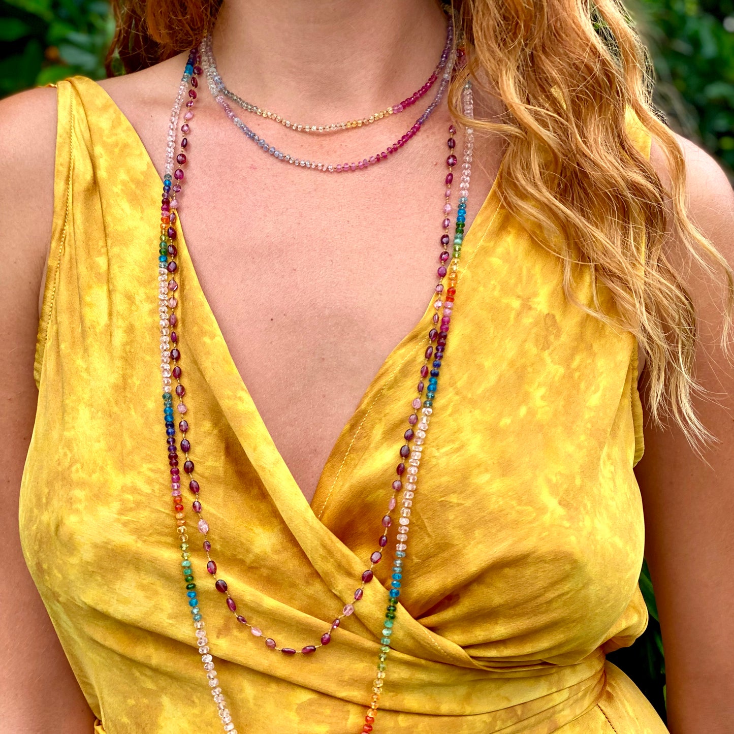Pink Tourmaline & Garnet Lei