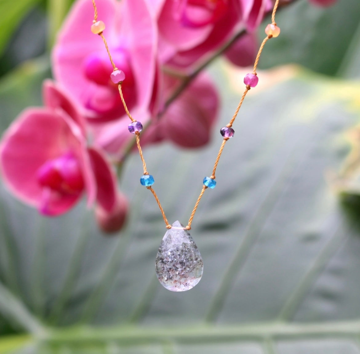 Moss Aquamarine Rainbow Drop