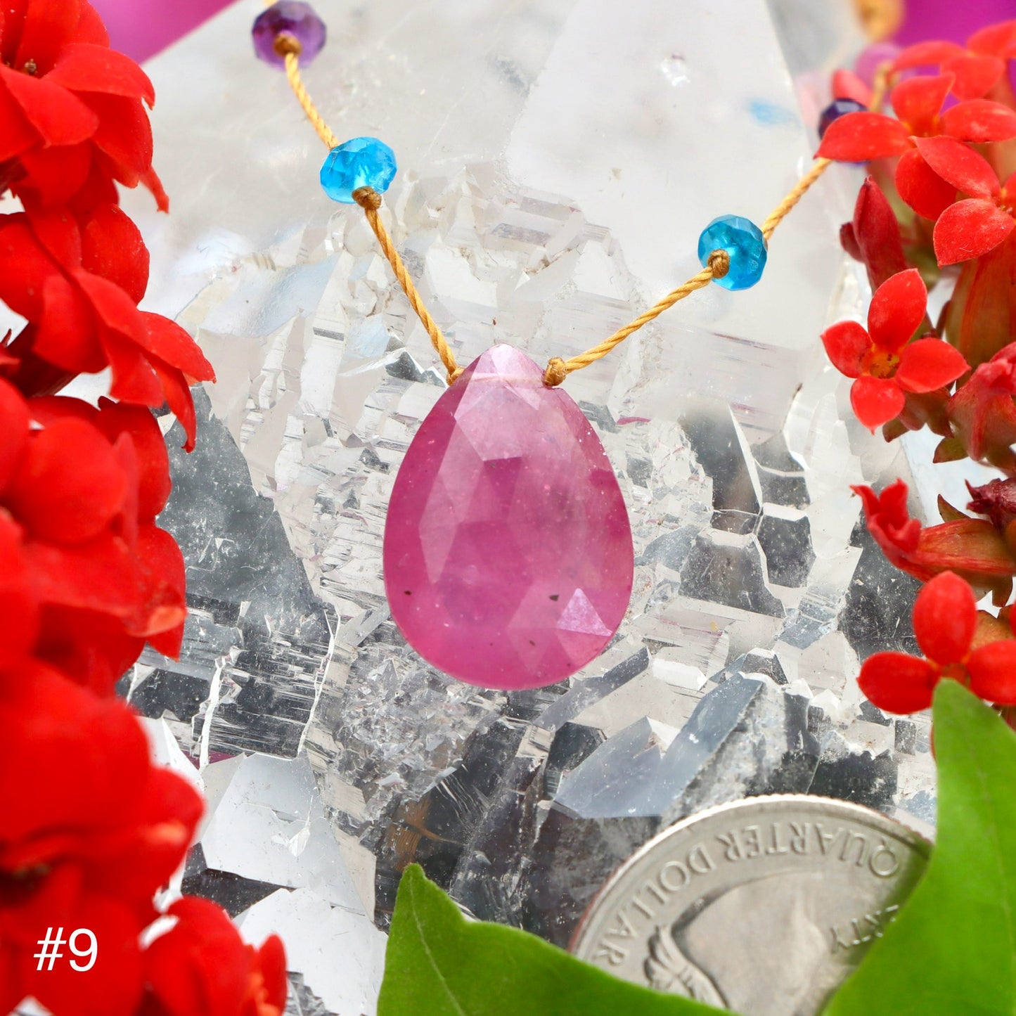 Pink Sapphire Rainbow Drop