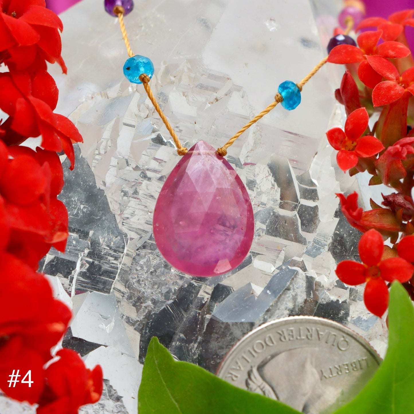 Pink Sapphire Rainbow Drop