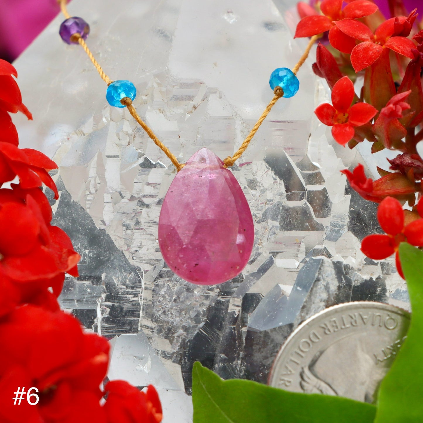 Pink Sapphire Rainbow Drop