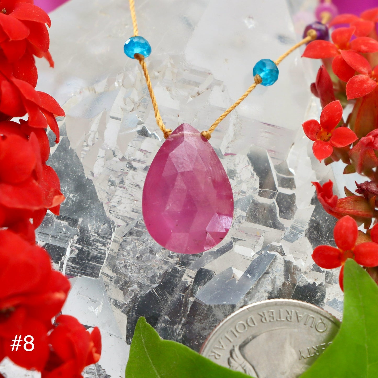 Pink Sapphire Rainbow Drop