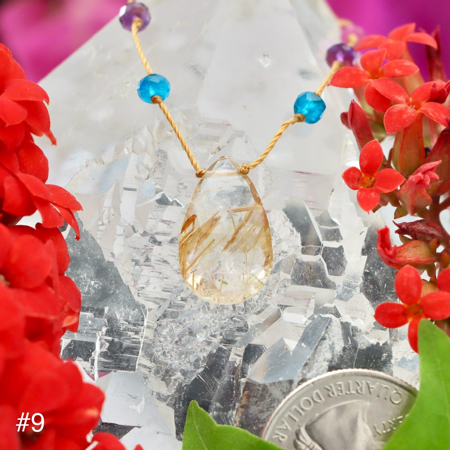 Rutilated Quartz Rainbow Drop