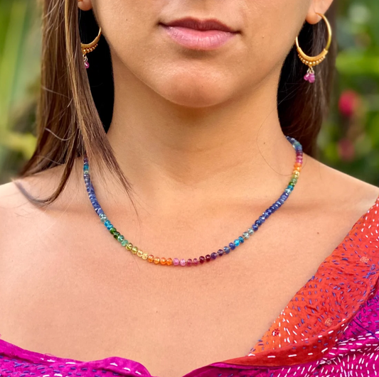Blue Sapphire Rainbow Lei