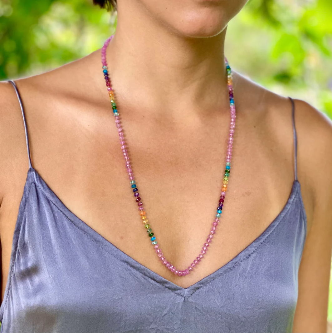 Pink Sapphire Rainbow Lei