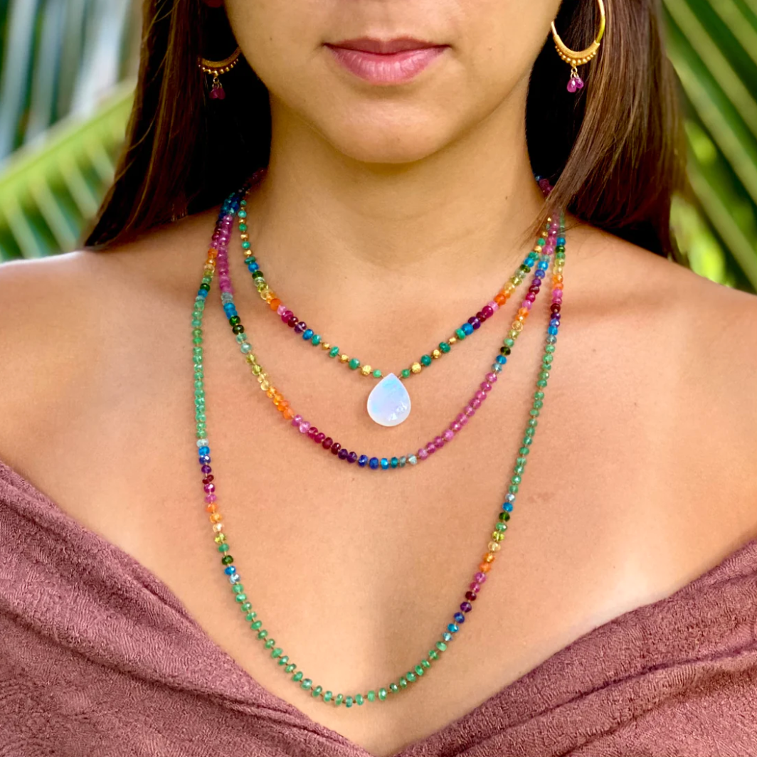 Pink Sapphire Rainbow Lei