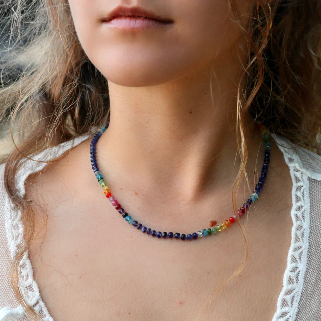 Midnight Sapphire Rainbow Lei