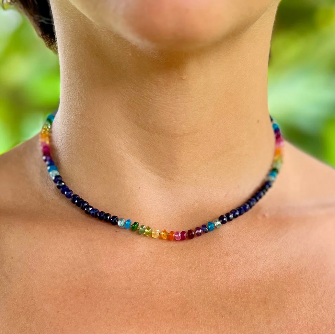 Midnight Sapphire Rainbow Lei
