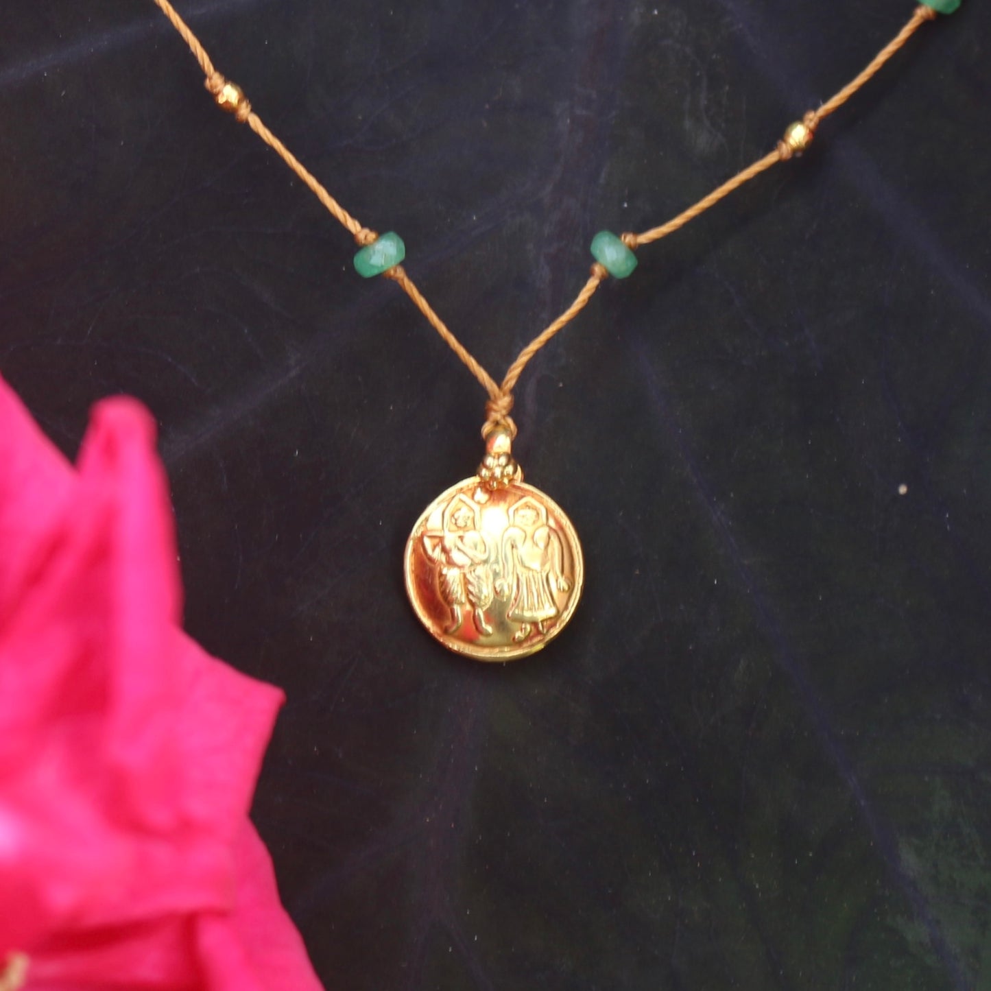 Gold Ganesha with Emerald